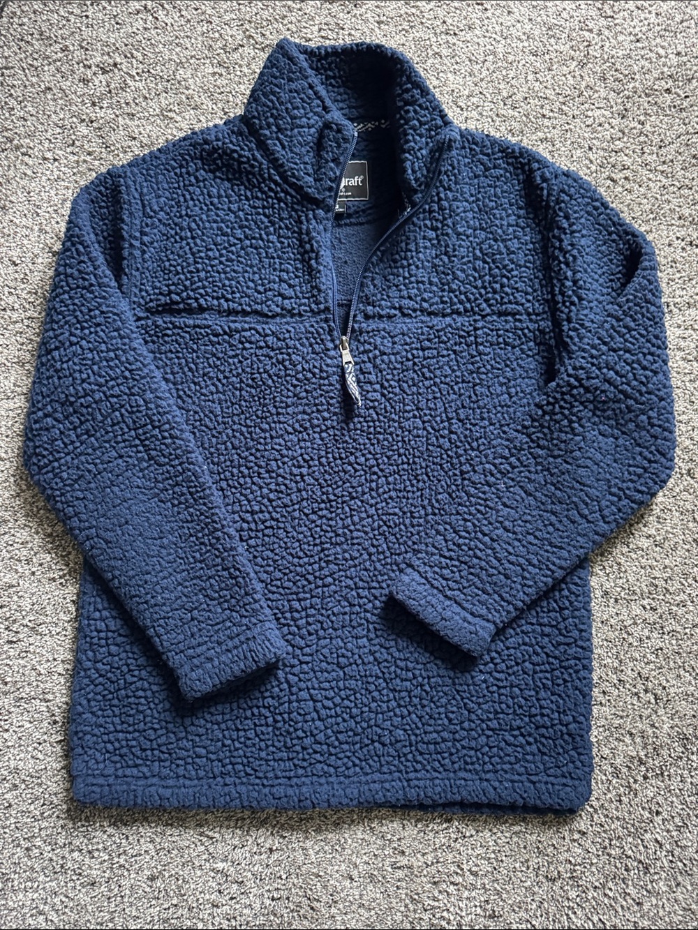 boxercraft Navy Sherpa Quarter-Zip Pullover